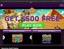 Tablet Screenshot of mummysgoldcasino.com